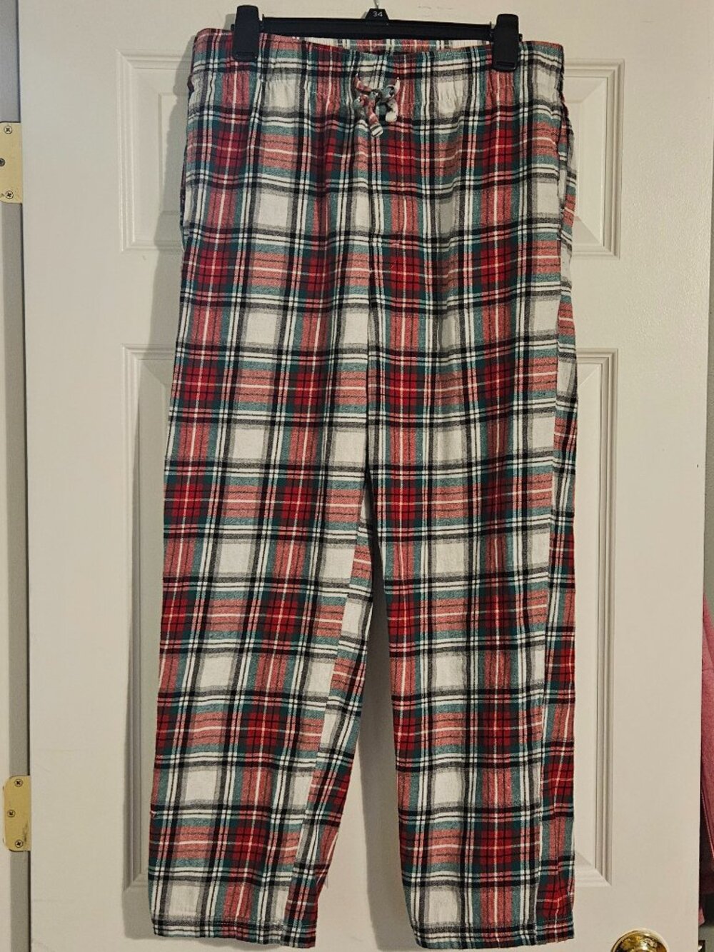 Falls Creek Sleepwear Plaid Flannel Pajama Pants Men's Medium Red Green Christma